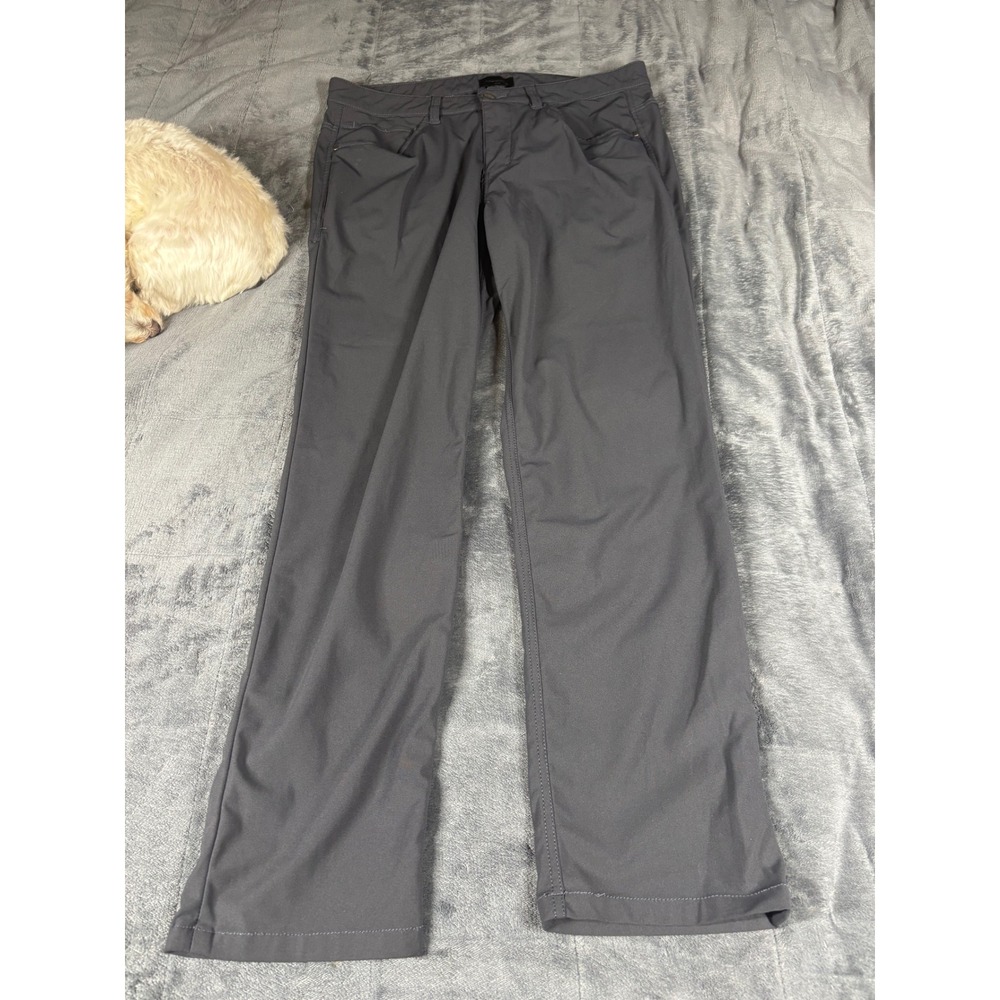 Magaschoni Man Performance Pants Men 34 Charcoal Grey Straight Leg Tech Trousers